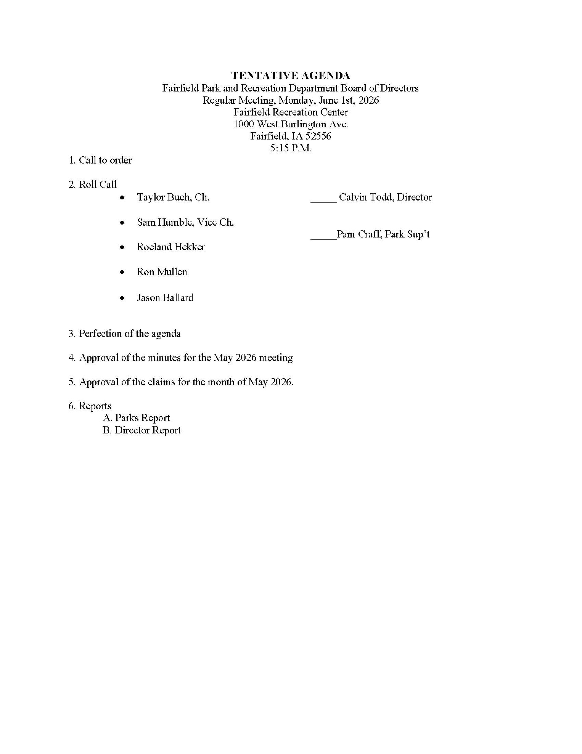 agenda
