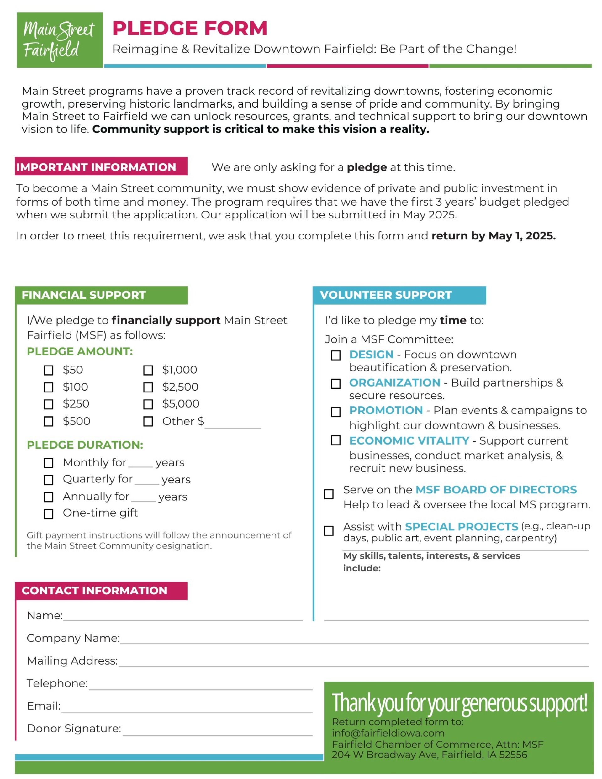 pledge form