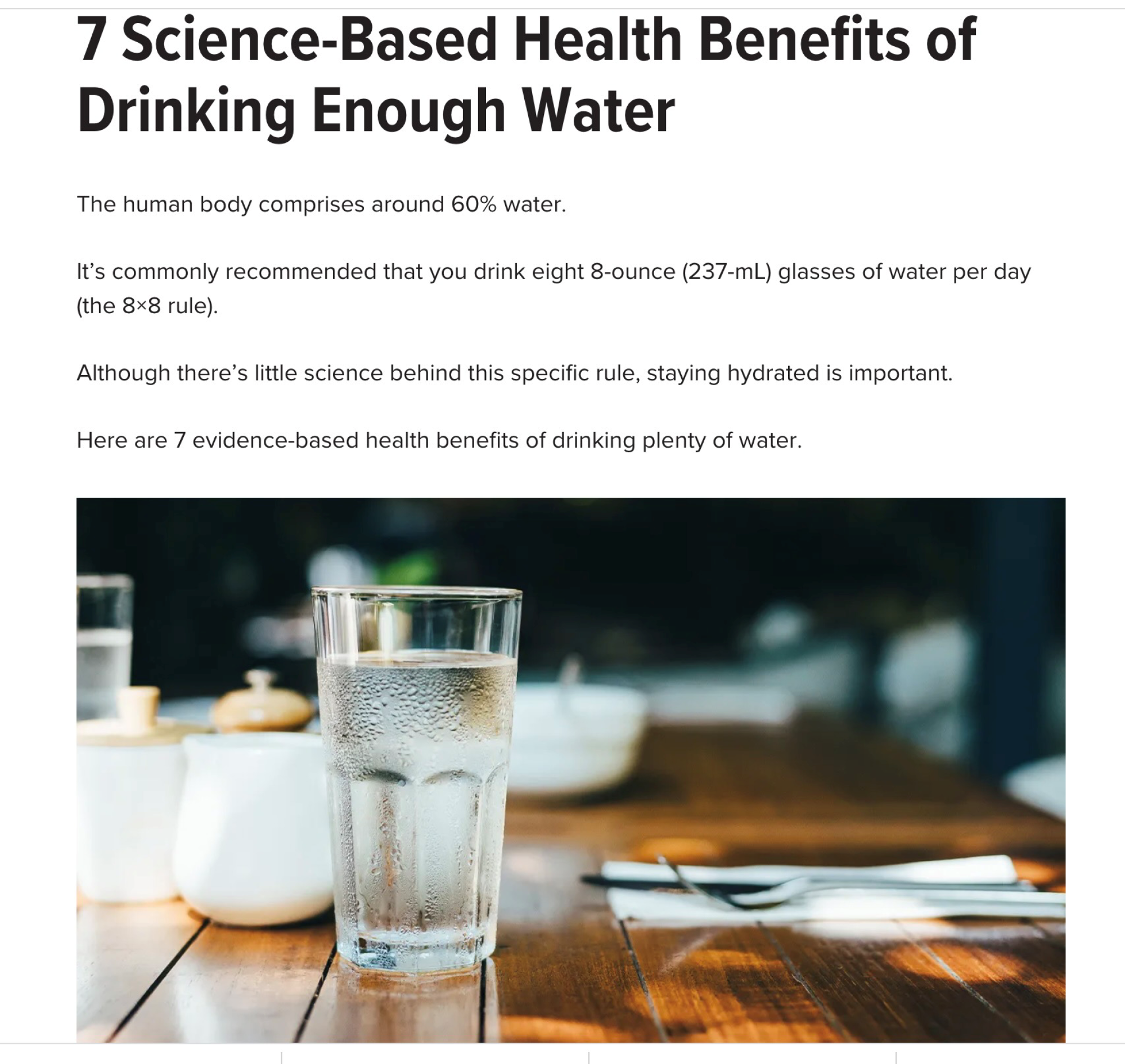 7 Science-Based Health Benefits of Drinking Enough Water - Bob